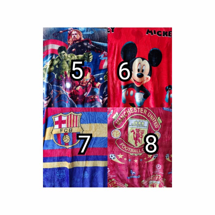 Selimut Bulu Karakter Tebal Sedang Cuci Gudang