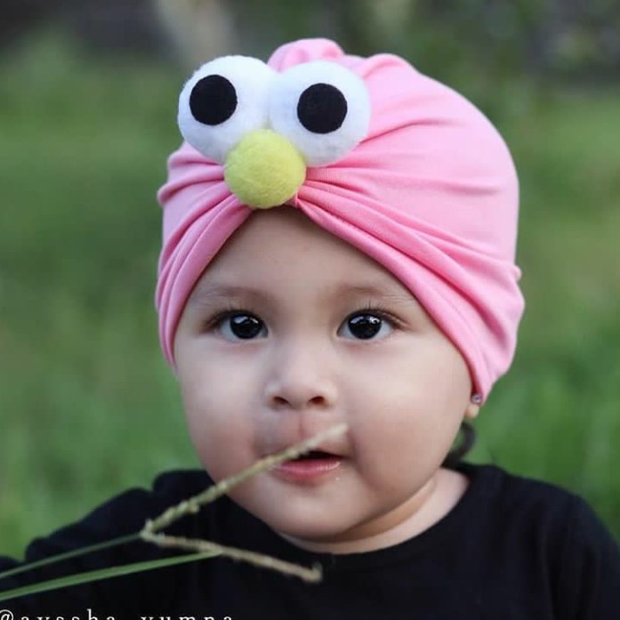 turban anak bayi ELMO LUCU/hijab anak bayi