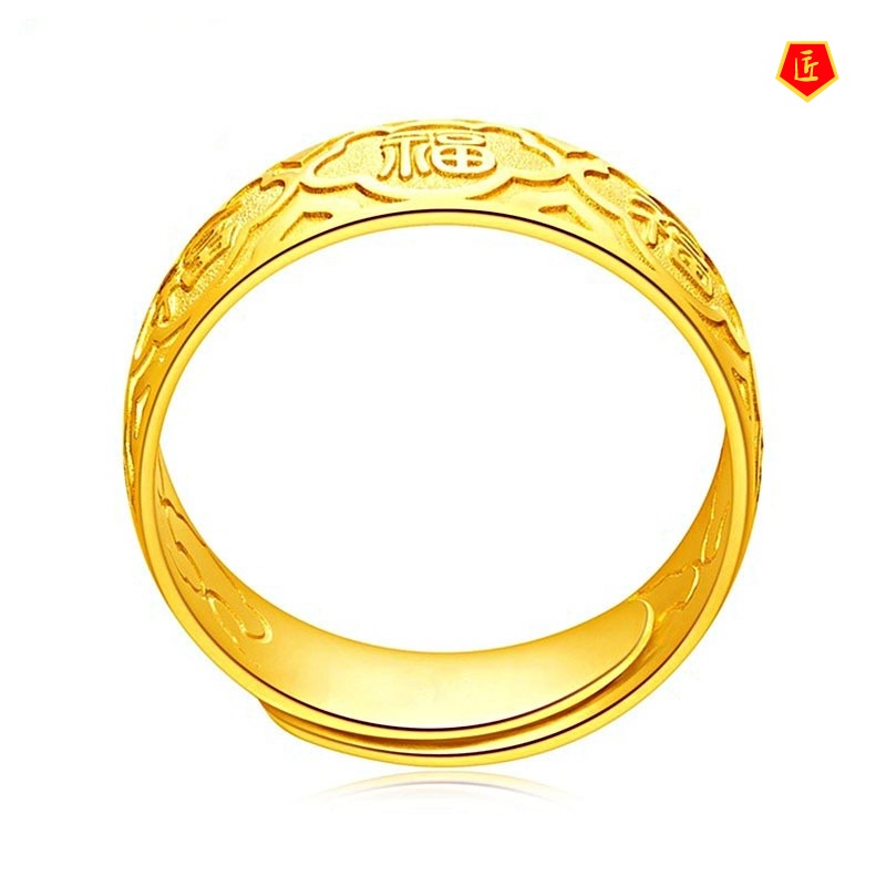 [Ready Stock]Elegant Golden Ring Temperament Personality