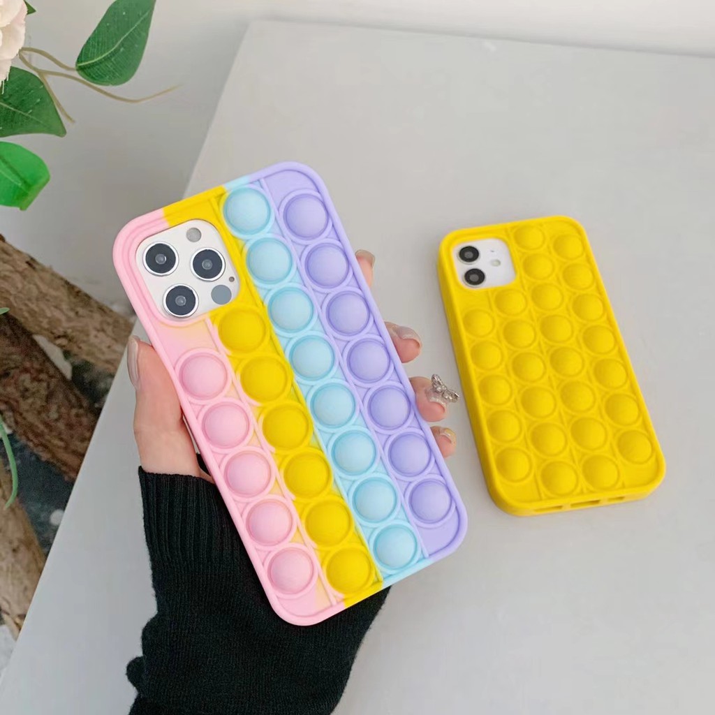 Casing Iphone 12 Pro Mini 11 Xs Max Xr 7 8 Plus Motif Pop It Push Bubble