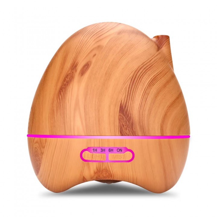 H17 - Wooden Humidifier Aroma Diffuser 7 Color LED Light 300ml Brown