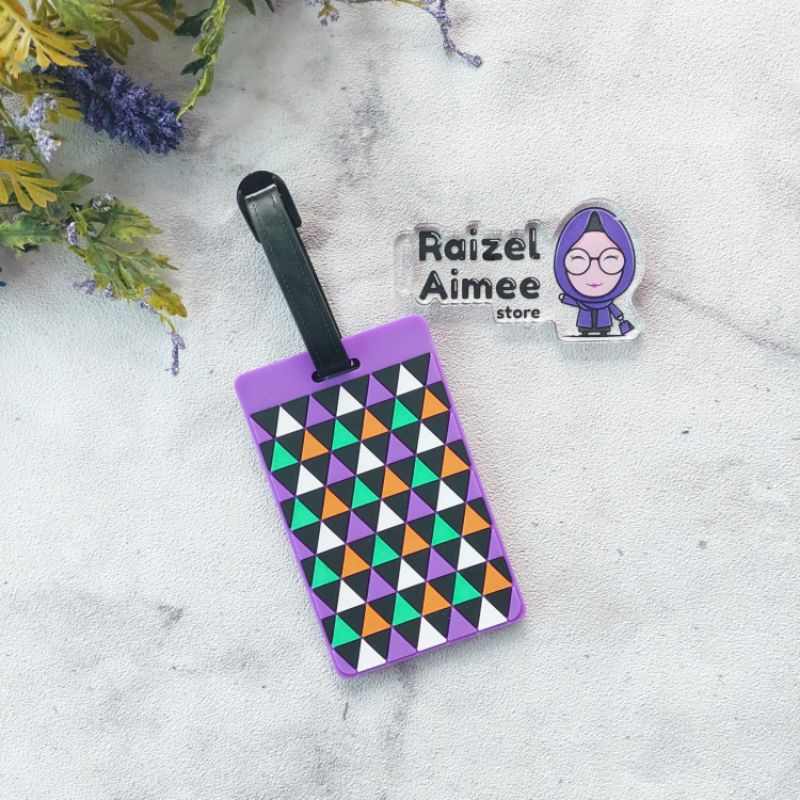 LUGGAGE TAG UNGU MOTIF / TAG KOPER UNGU MOTIF