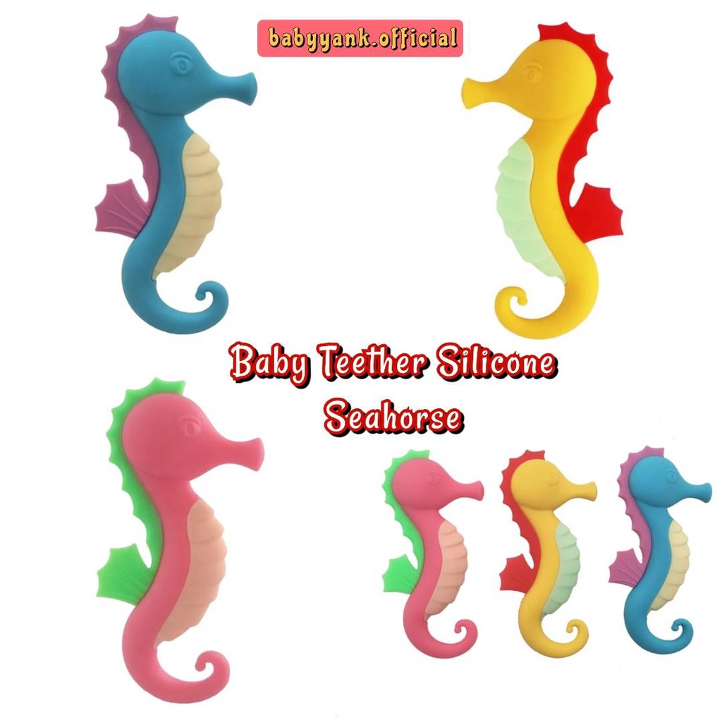 ♥BabyYank♥ BABY TEETHER SOFT SILICONE CARTOON SEAHORSE - MAINAN GIGITAN BAYI SILIKON - MAINAN BAYI - GIGITAN  BAYI