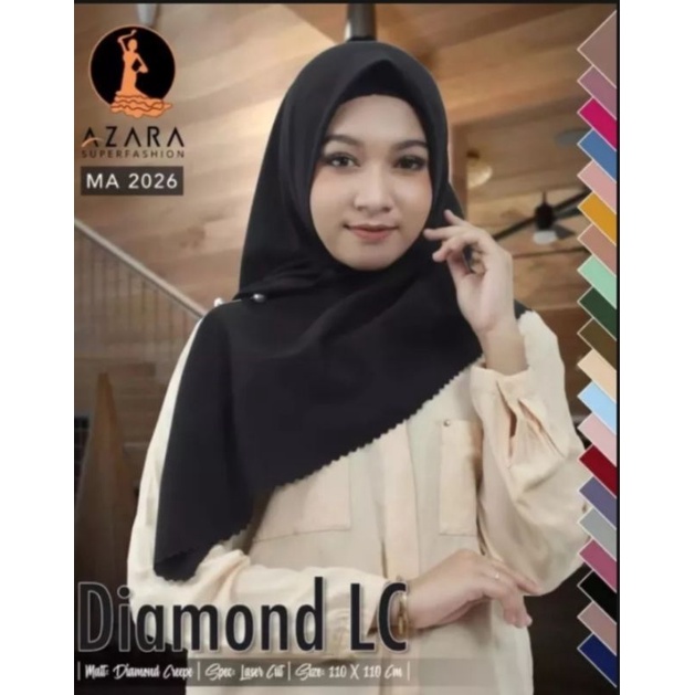 KERUDUNG SEGI EMPAT AZARA/SEGI EMPAT POLOS AZARA/SEGI EMPAT VOAL LASERCUT BY AZARA