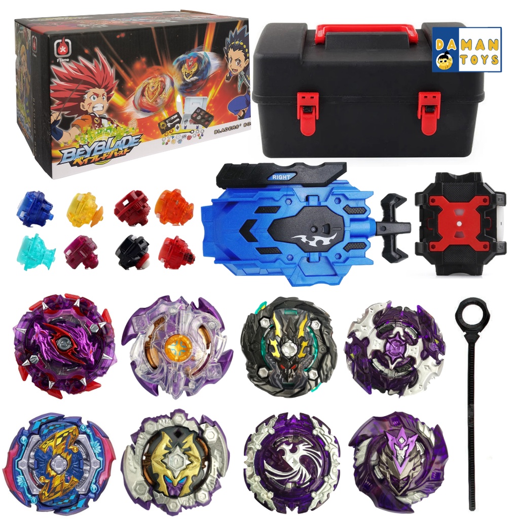 Gasing Beyblade Portable Box 8 In 1 Gasing Set