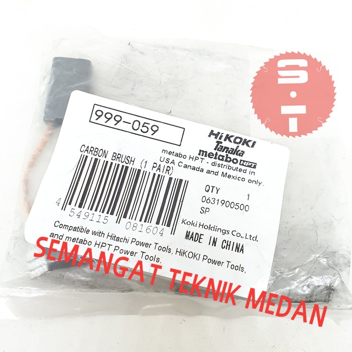 999-059 CARBON BRUSH BOSTEL ARANG SEPUL GERINDA HITACHI 7" G18ST 059