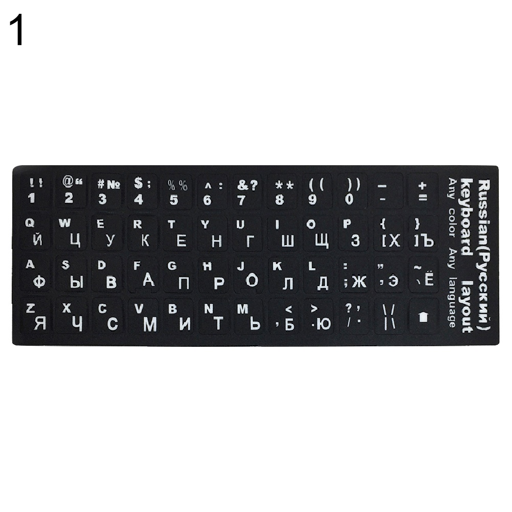 Stiker Keyboard Bahasa Rusia Inggris Spanyol Untuk PC Laptop Komputer