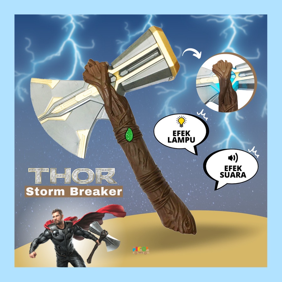 Mainan Anak Palu Thor Kapak Sakti Lampu Suara Thor Hammer - Thor Hammer