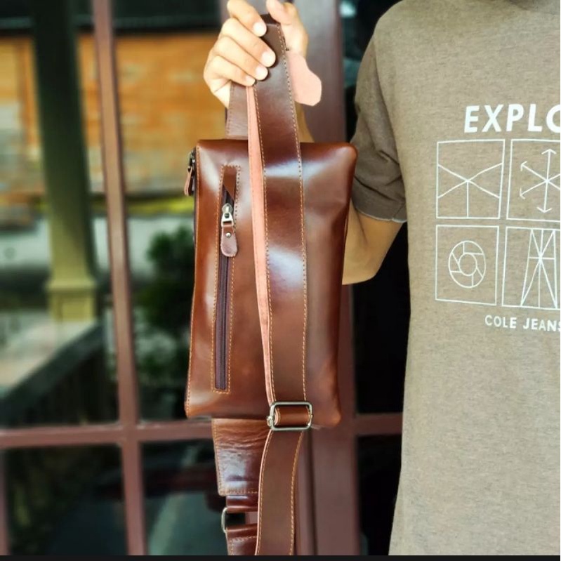 Tas Selempang Pria Kulit Asli Pegasus Waistbag Pria Kulit Asli Bergaransi 100% Full Kulit