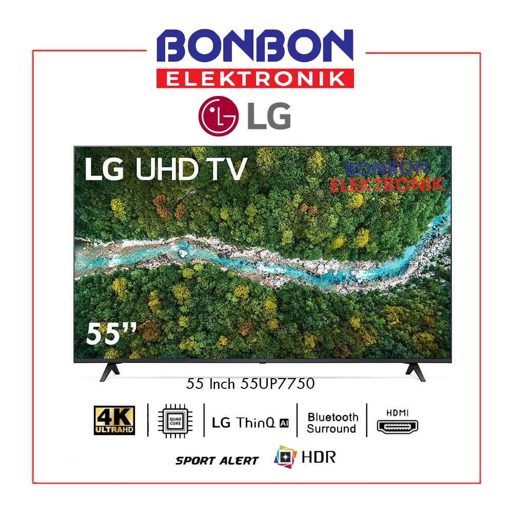 LG LED TV 55 Inch 55UP7750 UHD 4K Smart ThinQ AI 55UP7750PTB