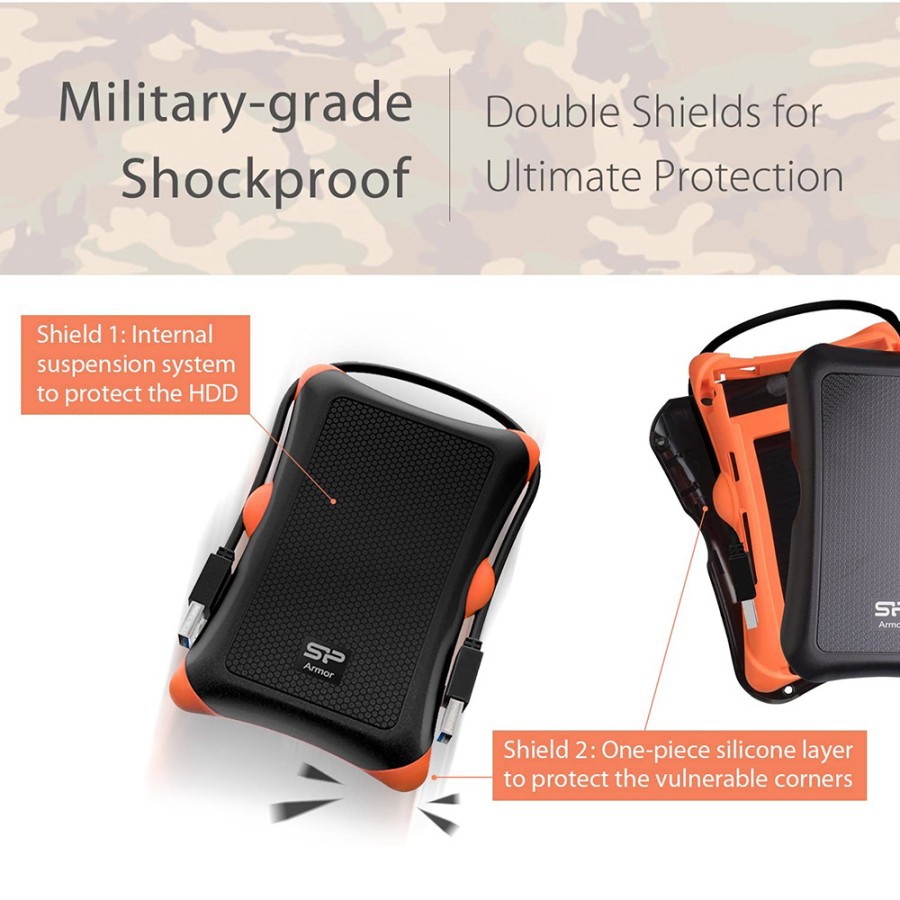 Silicon Power HDD Armor A30 Harddisk Eksternal 2TB - Shockproof