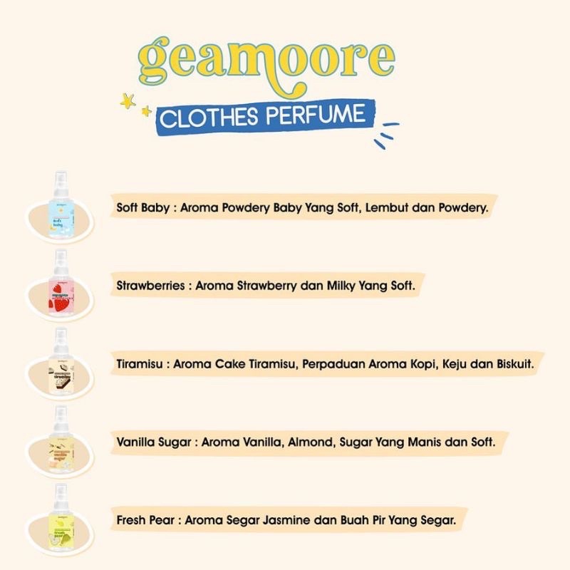 READY BPOM Parfum Geamoore clothes 70ml