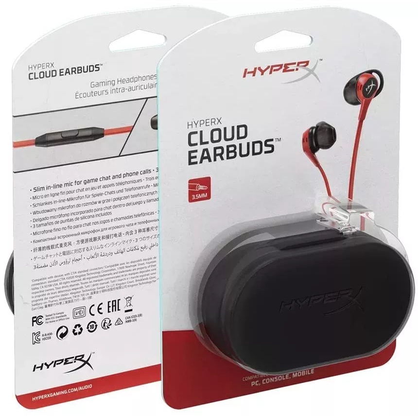 HyperX Cloud Earbuds Headset Gaming Kingston Hyper X with Mic