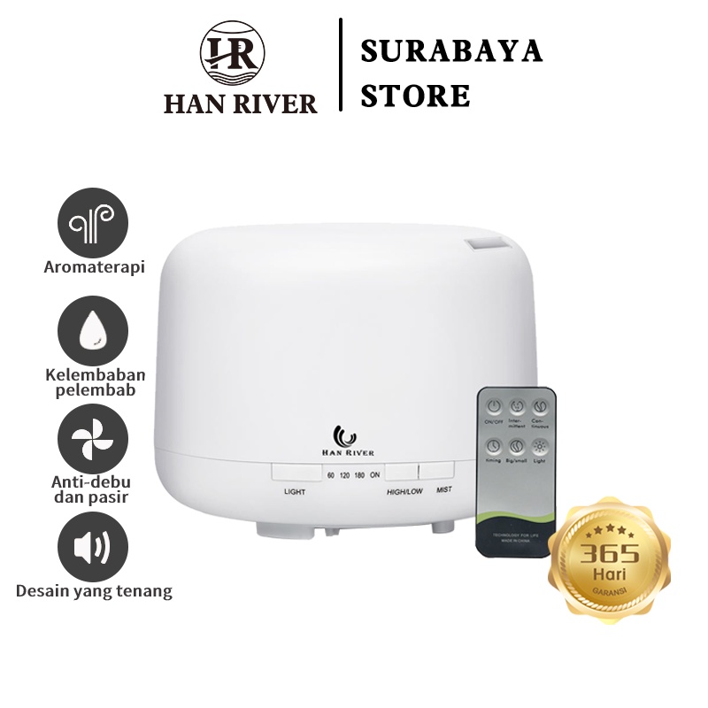 HAN RIVER Humidifier Air Ultrasonic Diffuser Aroma Purifier LED 500ML