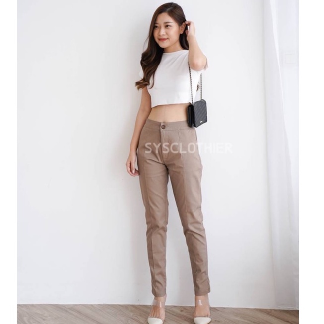 CELANA PANJANG WANITA LONG PERU PANTS MOCCA