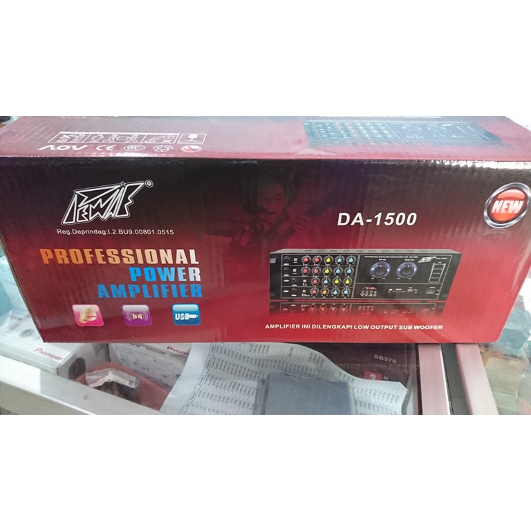 POWER AMPLI PROFESIONAL KARAOKE PEWIE DA1500 MP3 RADIO SUPER XBASS