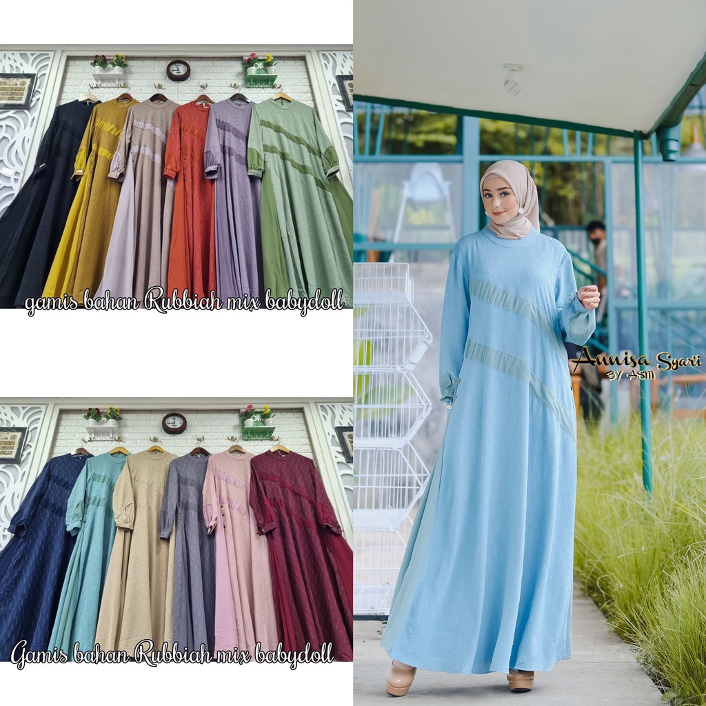Dress Cantik  RUMIA / ANNISA SYARI BY ASM (tabyakan stok)