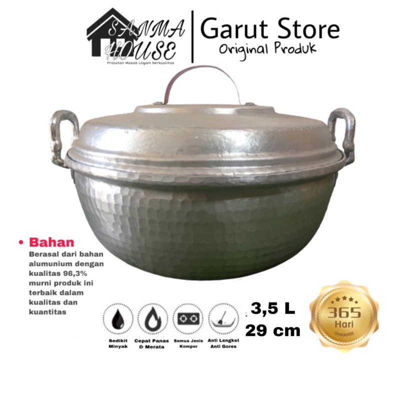 Panci Sayur 30 Cm Bahan tebal anti lengket Panci alumunium garut Panci Sayur khas garut