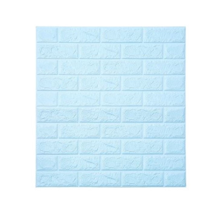 [COD] Wallpaper Bata sticker 3D Foam 3mm Warna Warni / Wallpaper sticker brick 3D Foam rekat anti air-Biru Soft