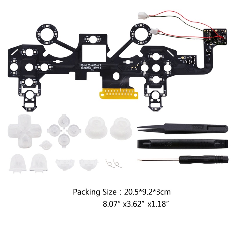 Btsg Multi Warna D-Pad Thumstick Tombol Wajah DTF LED Kit 8warna Untuk Controller