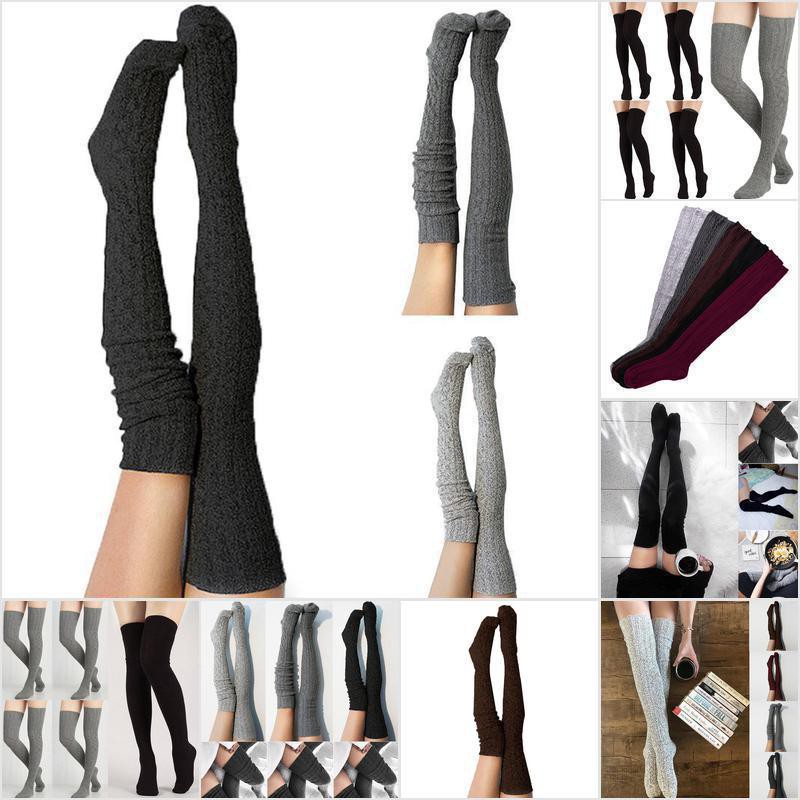 Kaos Kaki Panjang Sepaha Bahan Rajut Hangat untuk Wanita Kaos Kaki Panjang Sepaha Bahan Rajut Hangat untuk Wanita