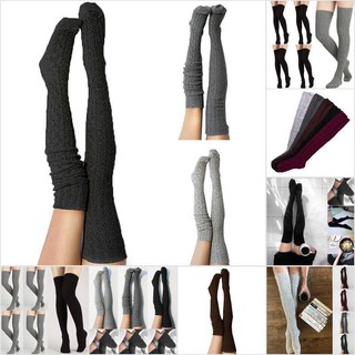 Kaos Kaki Panjang Sepaha Bahan Rajut Hangat untuk Wanita Kaos Kaki Panjang Sepaha Bahan Rajut Hangat untuk Wanita