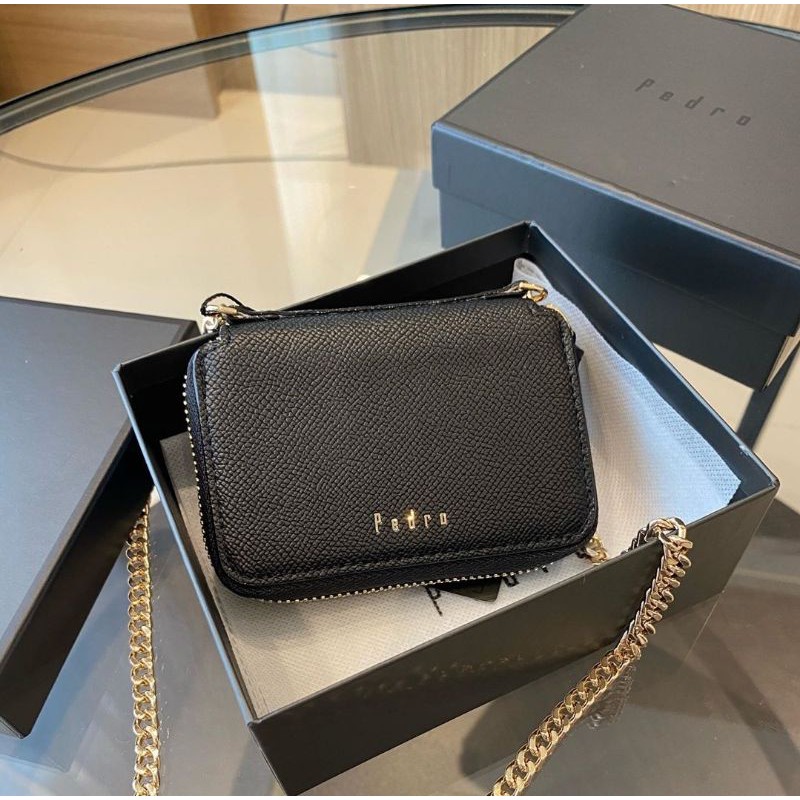 Pedro Leather Zip Wallet Chain
