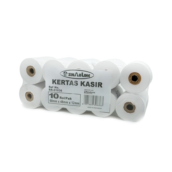 

Kertas Kasir/Register Roll 6848 1 ply Sinarline 1 pak/10rol