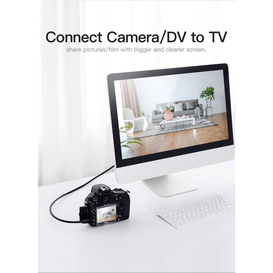 ( Bisa COD ) Vention Kabel HDMI to Mini HDMI v1.4 Full HD 3D High Speed VAA D02 Ori