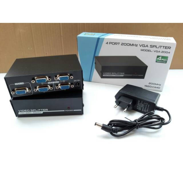 Pembagi Display Switch Spliter Spilitter VGA Input 1 To Output 4 port LCD LED Plasma TV Monitor