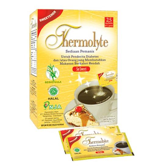 

PZZ Thermolyte Sweetener - Box isi 25 Sachet @ 1 Gram - Pemanis Pengganti Gula KT ✅