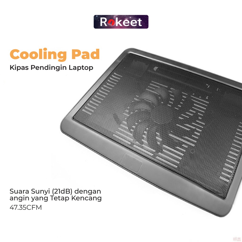 Jual Rokeet Cooling Pad Kipas Fan Pendingin Laptop Portable Cooler Pad