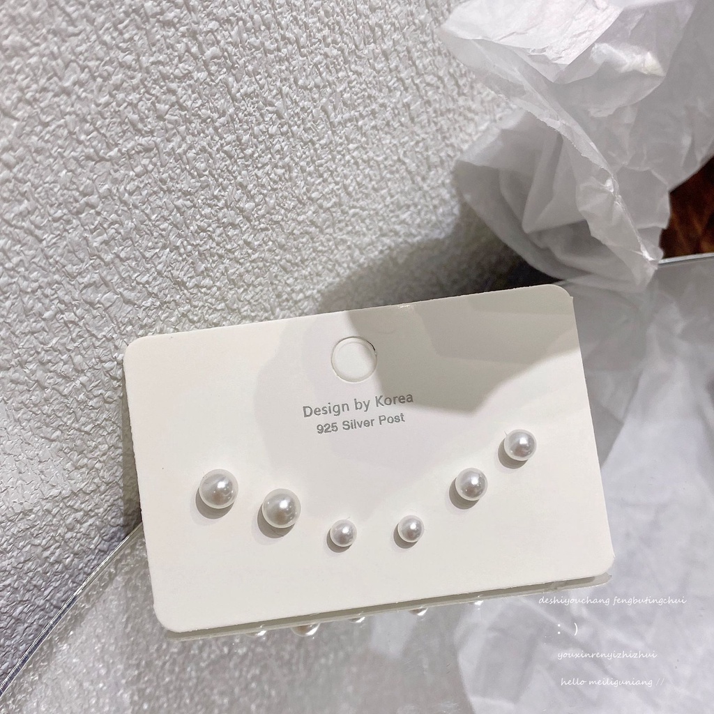 Anting Tusuk Sterling Silver 925 Hypoallergenic Hias Mutiara Bulat Mini Untuk Wanita