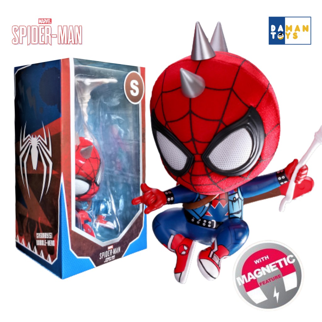 Mainan Action Figure Spiderman, Bobble Head Spider Man Spider Punk Suit - Mainan Figur Avengers