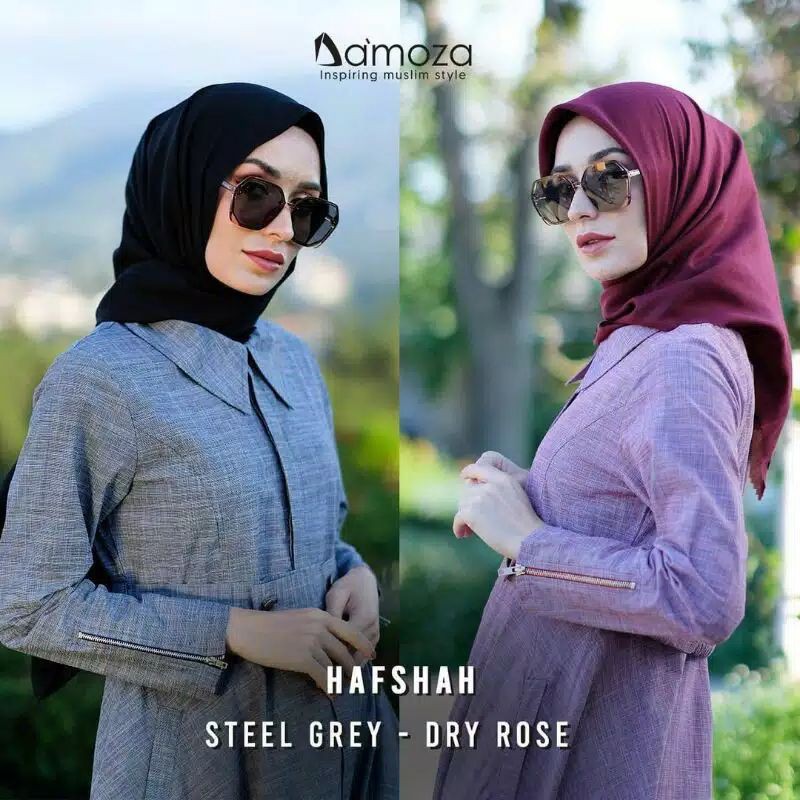 GAMIS DAMOZA HAFSHAH (STEEL GREY, DRY ROSE)