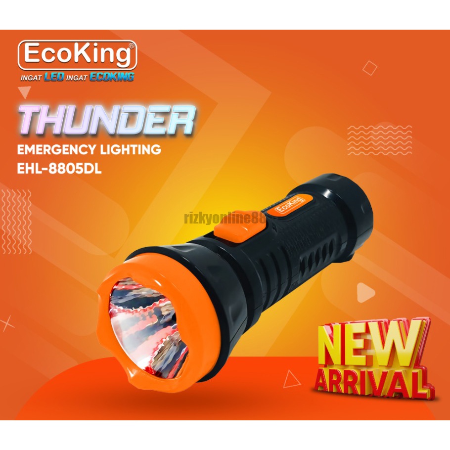 rizkyonline88 senter led lampu emergency thunder 8805DL ecoking