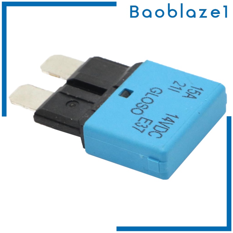 Blue 15A Baoblaze Fuse Circuit Breaker Automatic Reset Trip Function in Blade Fuse Housing 