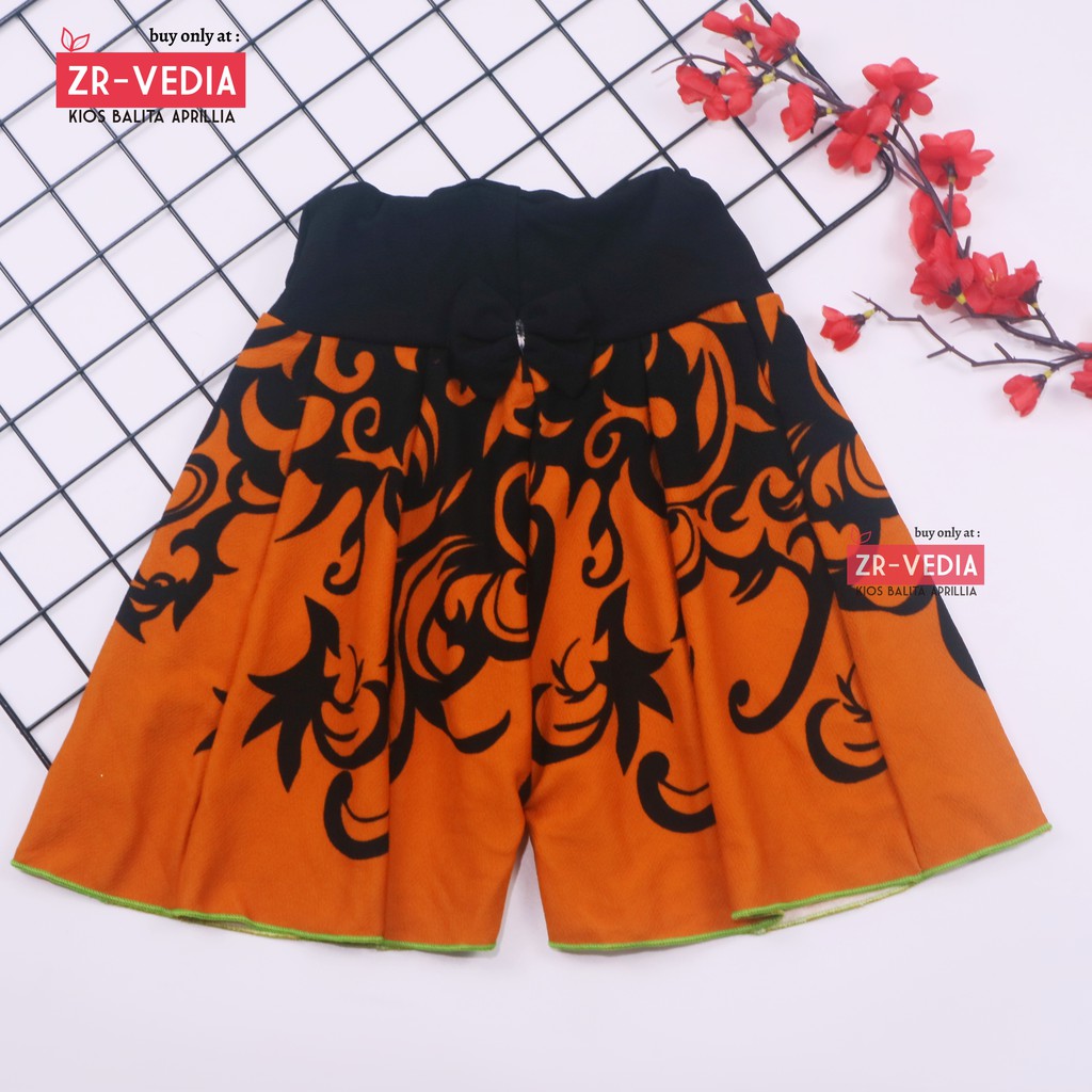 Rok Celana Motif uk 3-5 Tahun / Rok Celana Bawahan Anak Perempuan Motif Batik Salur Bunga Abstrak