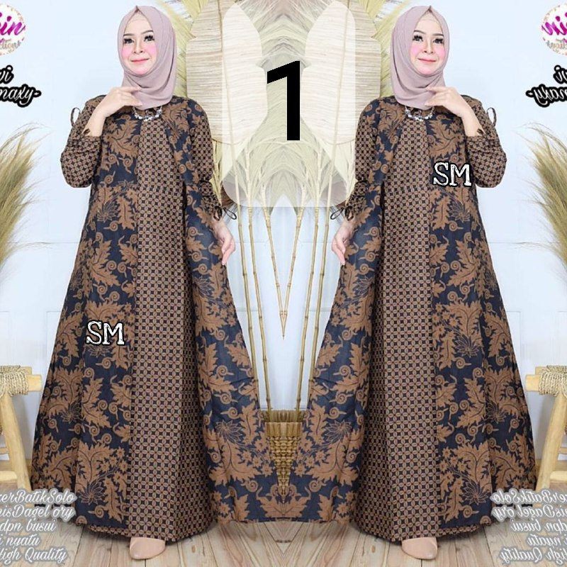 Gamis Cardy Modern/ Batik Premium