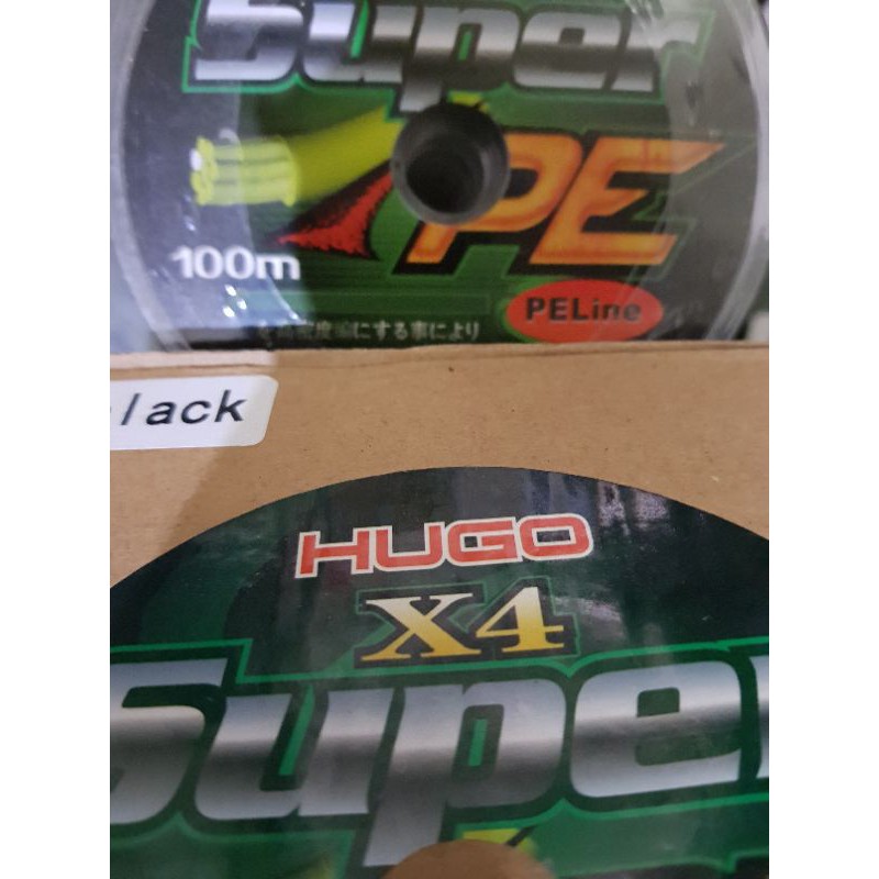 senar / tali PE murah Hugo super x4 100 m 0.5 0.8 1 2 2.5 3 4 5 6 8 10