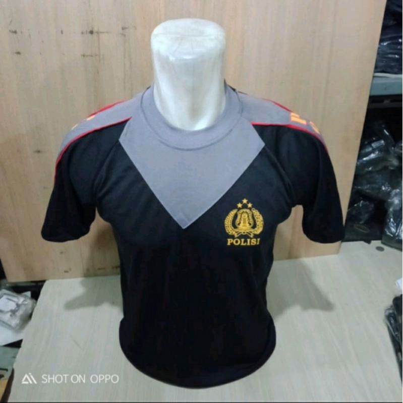 kaos polisi kombinasi-kaos polisi hitam