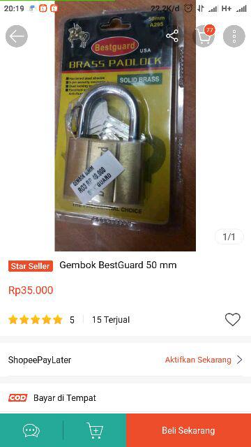 Gembok Bestguard 50 Mm