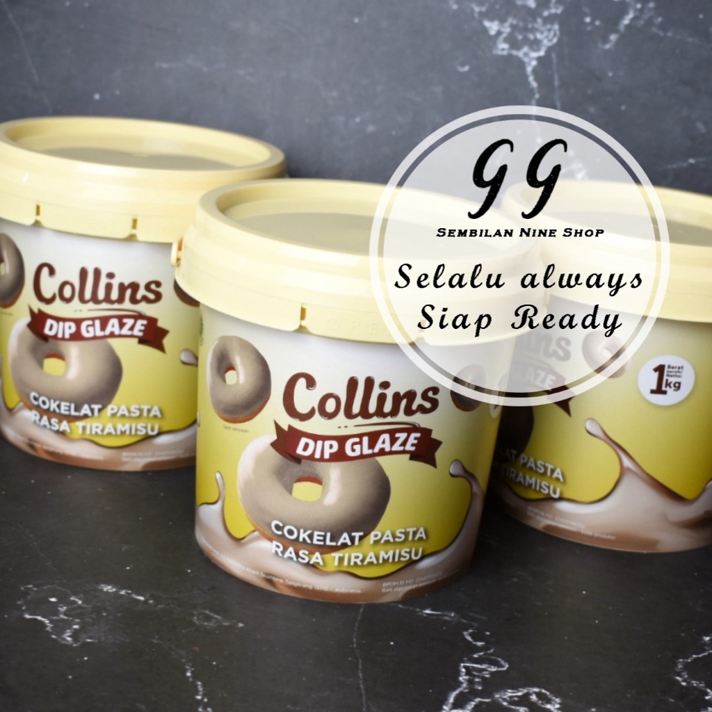 

COLLINS Dip Glaze TIRAMISU 1 KG Glazing Saus Rasa Tiramisu Kilap Halal Saos Mengkilap