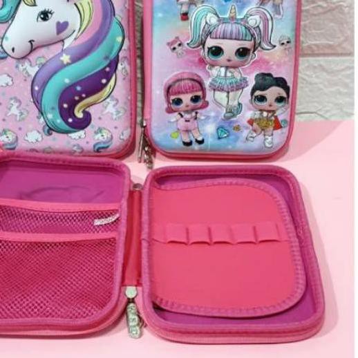 

^dj-559 Tempat Pensil Karakter Timbul LOL Unicorn Ironman Kotak Pensil Anak *