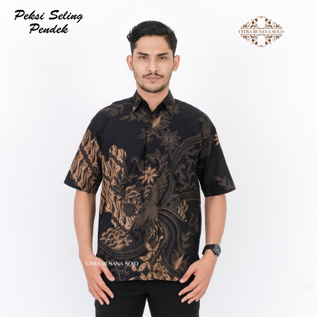 PEKSI SELING PENDEK Kemeja Batik Pria Full Furing Regular Fit Bahan Katun Primisima