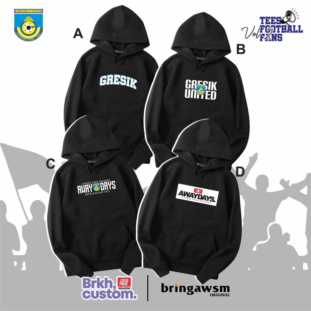 HOODIE GRESIK UNITED HOODIE CASUAL HOODIE SUPORTER KAOS BOLA KAOS DISTRO KAOS AWAYDAYS BRKHCUSTOM