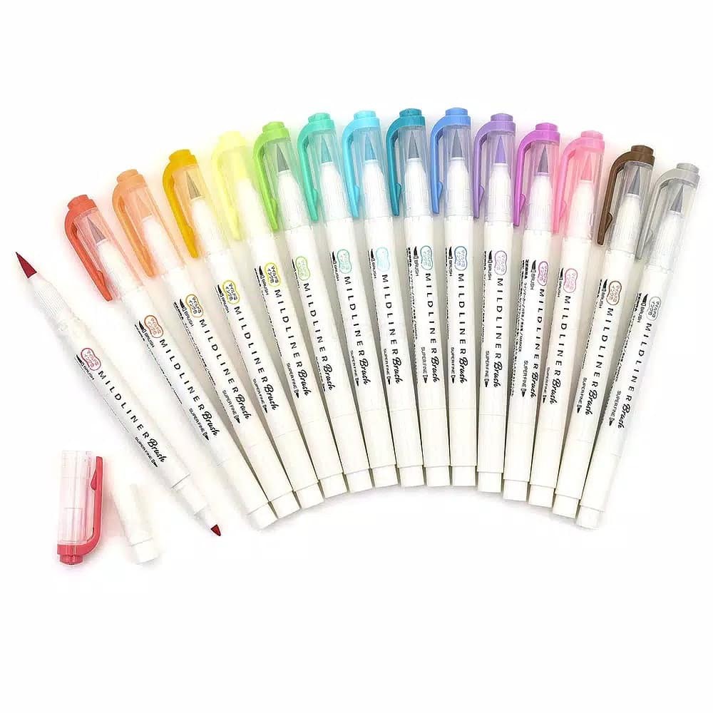 

ZEBRA MILDLINER BRUSH PEN PASTEL MARKER DOUBLE ENDED HIGHLIGHTER PASTEL