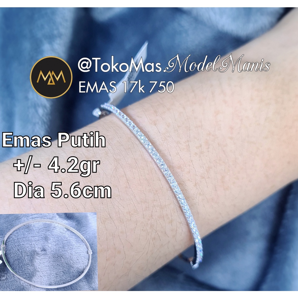 Gelang Listring UBS emas putih rosegold emas kuning 700/750 kadar 16 /17 k best seller