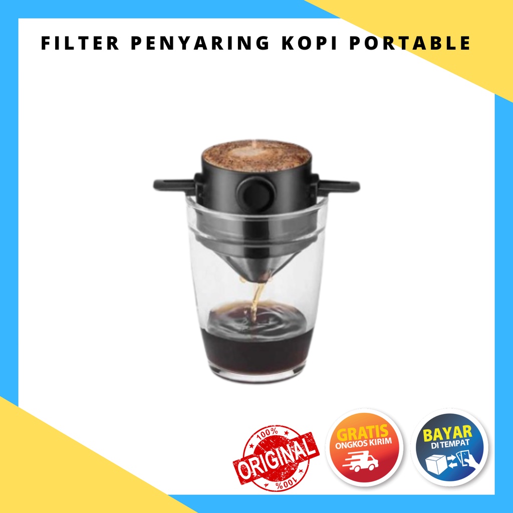 Foldable Coffee Filters Stainless Steel Drip Coffee Funnel Coffee Dripper - Filter Penyaring Kopi Portable Cone Coffee Dripper