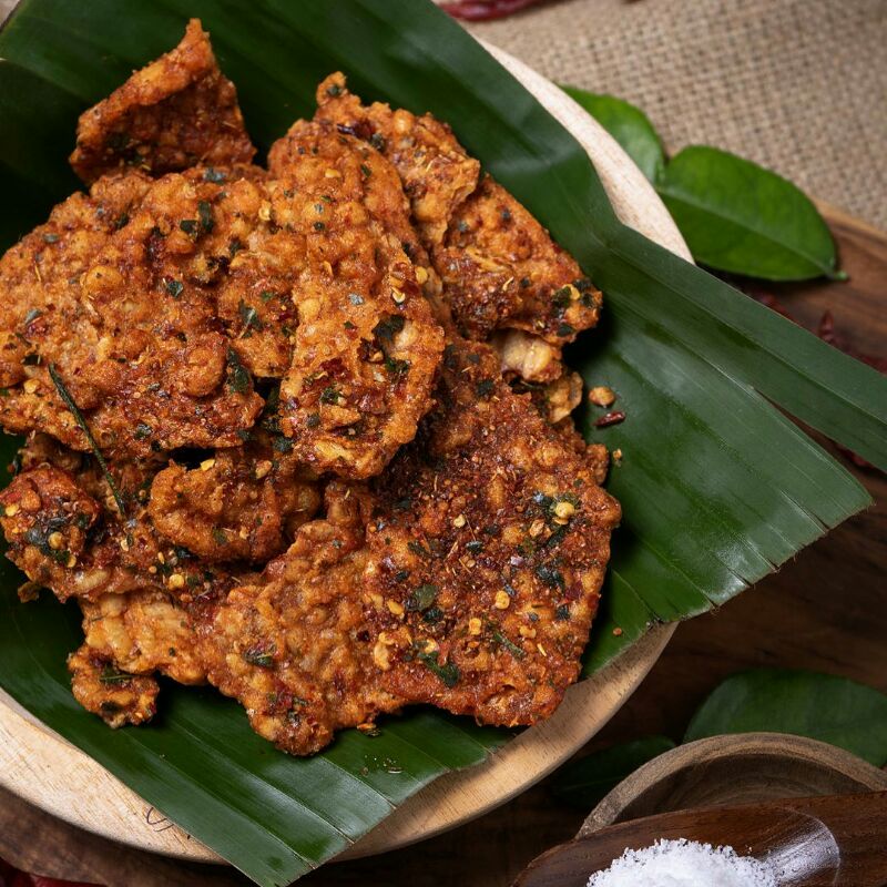 

Tempe krispi daun jeruk pedas